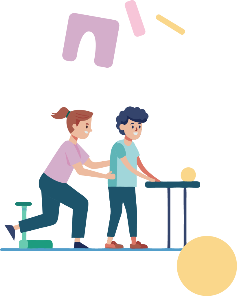 An occupational therapist in a therapy and learning centre animation